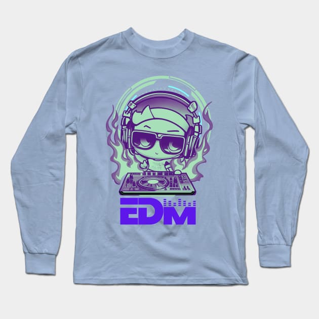 EDM Minty DJ! Green/Purple Long Sleeve T-Shirt by SocietyTwentyThree